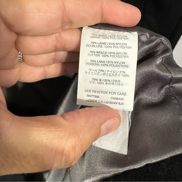 J crew black wool Nello Gori pea coat size 0 - Picture 7 of 8